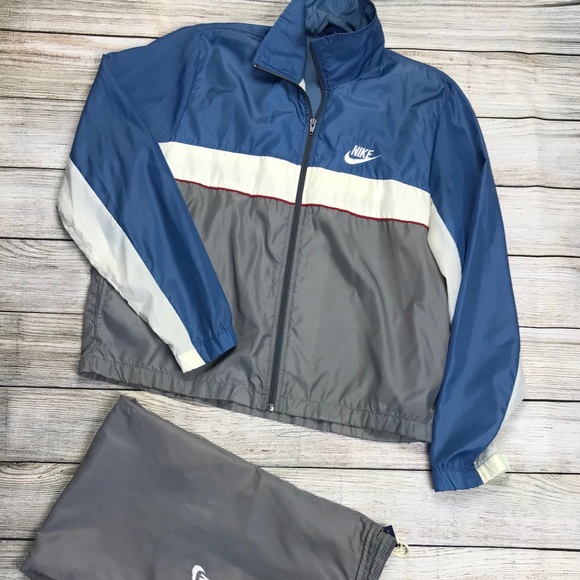 nike colour block tracksuit blue